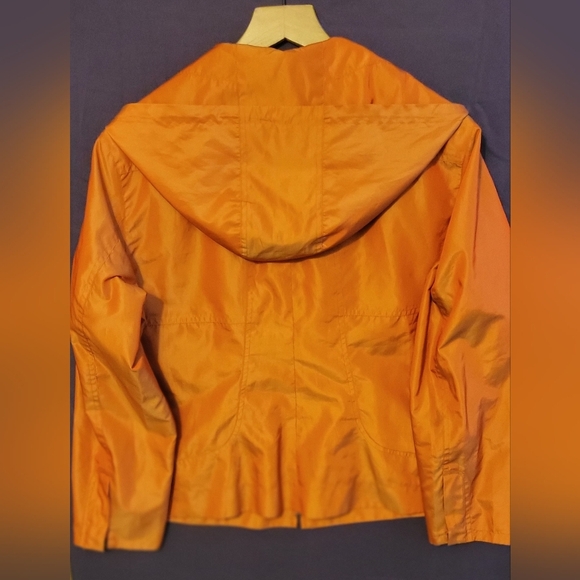 Chico's Orange Women's Rain Jacket Size 2 - Picture 5 of 6